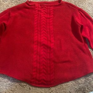 Women Sweater by Chaps, size 2X, color Red,length from shoulder 24”